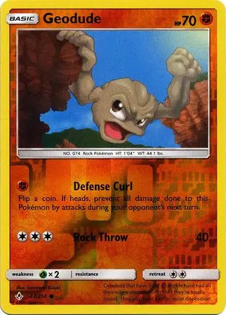 Geodude 87/214 Unbroken Bonds Reverse Holo Pokémon card