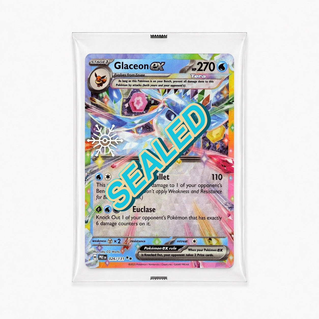 Glaceon ex 026/131 Prismatic Evolutions Holiday 2025 Snowflake Holo sealed promo