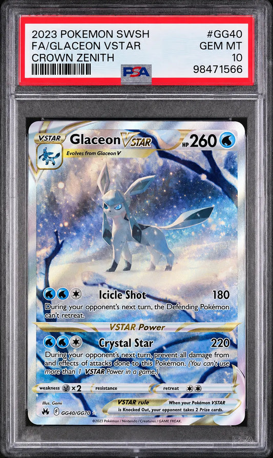 Glaceon VSTAR GG40/GG70 Crown Zenith PSA 10 cert 98471566
