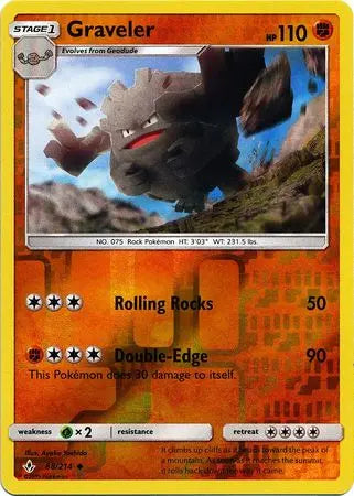 Graveler 88/214 Unbroken Bonds Reverse Holo Pokémon card