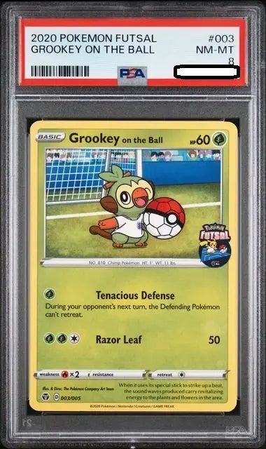 Pokémon TCG – Grookey SWSH003 “On the Ball” Futsal Promo – PSA 8 Near Mint-Mint