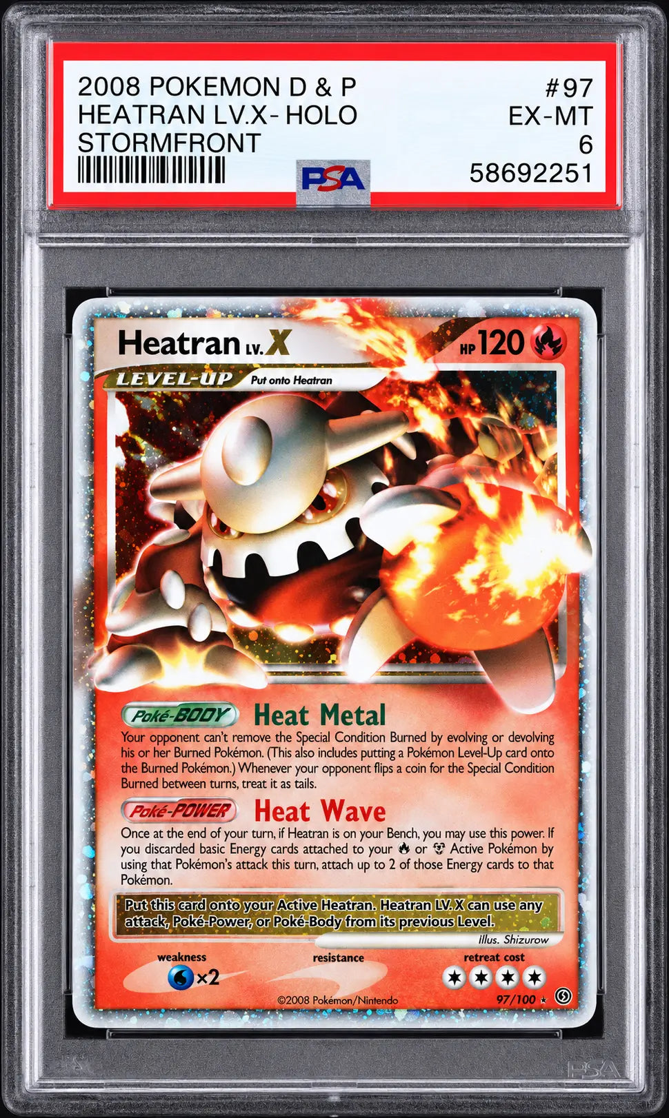 Heatran LV.X 97/100 Stormfront PSA 6 cert 58692251