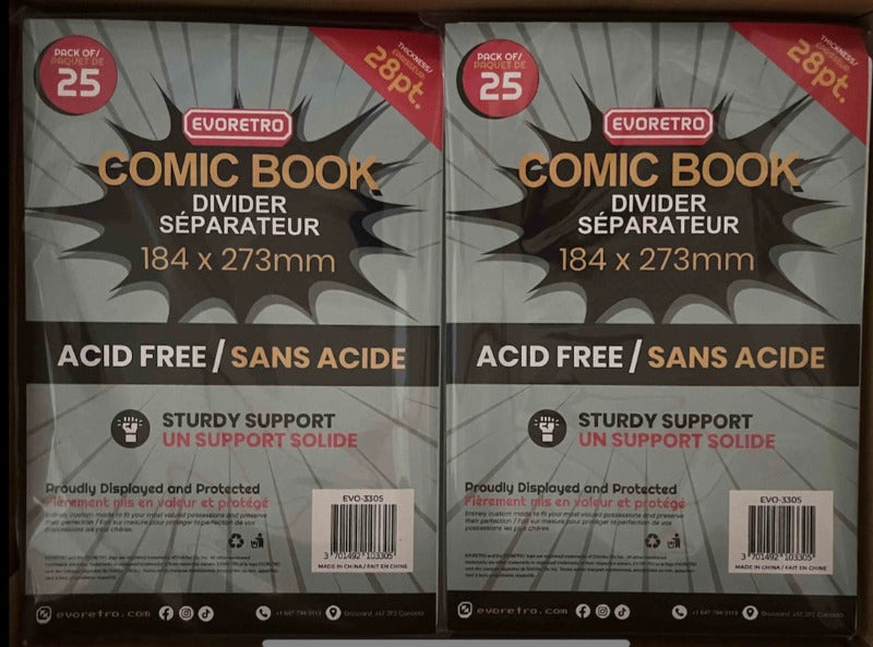 EVORETRO Remets Comic Book Divider 28 PT EVORETRO Canada Comic Protectors  Squirtle Squad Card Shop.