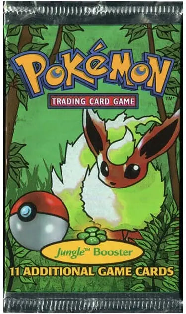 Pokémon TCG - Jungle Booster Pack - Flareon Artwork - WOTC - Unlimited - Sealed Squirtle Squad Card Shop.   Squirtle Squad Card Shop.