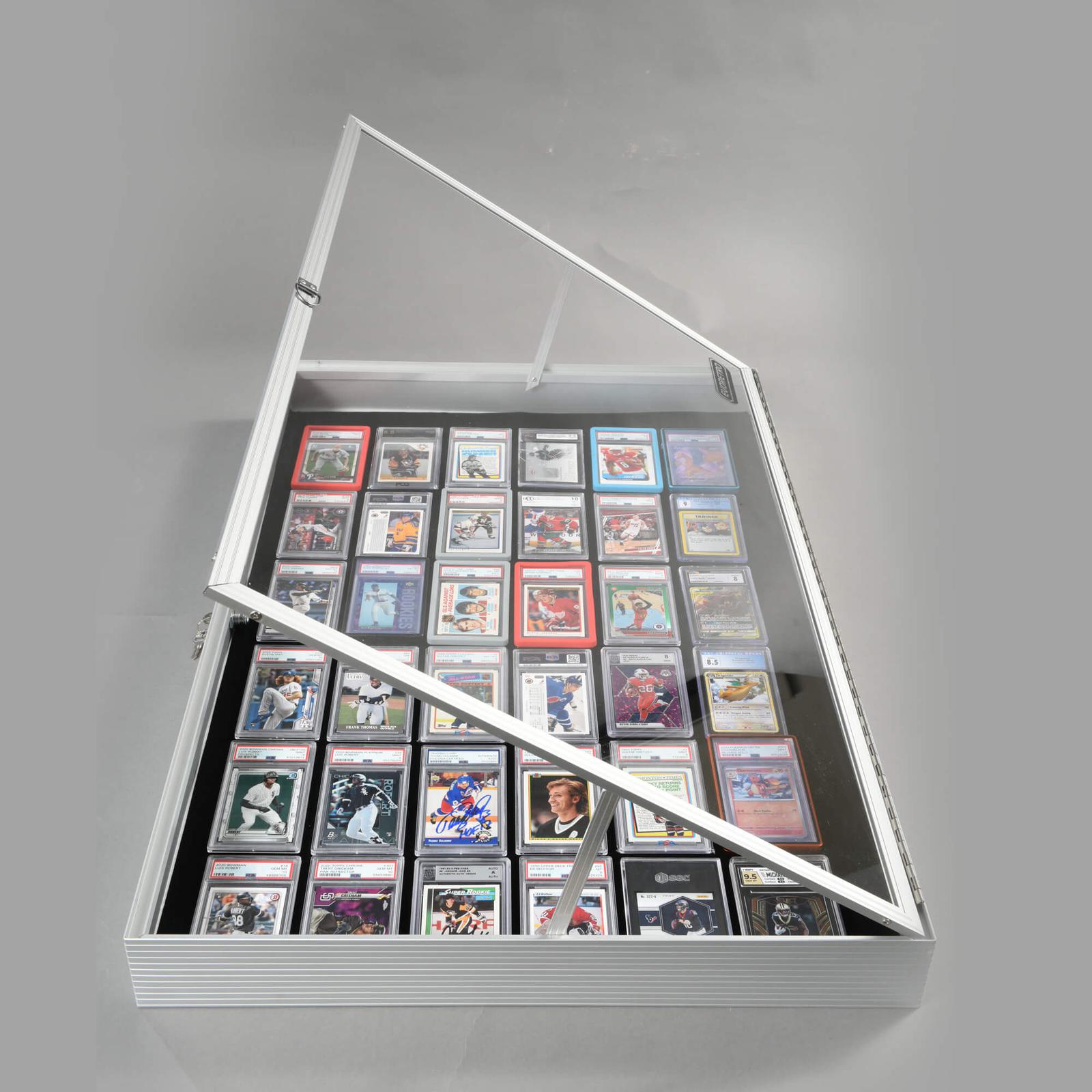 EVORETRO Lockable Display Case 36 x 24 x 4" Silver– Secure Showcase for Collectibles EVORETRO Canada Rigid Case  Squirtle Squad Card Shop.