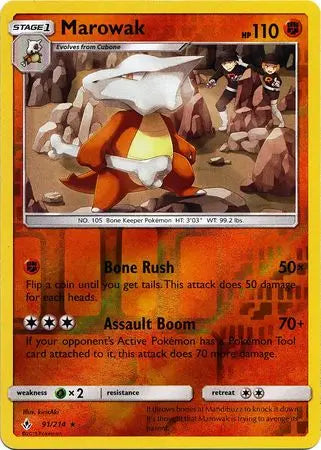 Marowak 91/214 Unbroken Bonds Reverse Holo Pokémon card