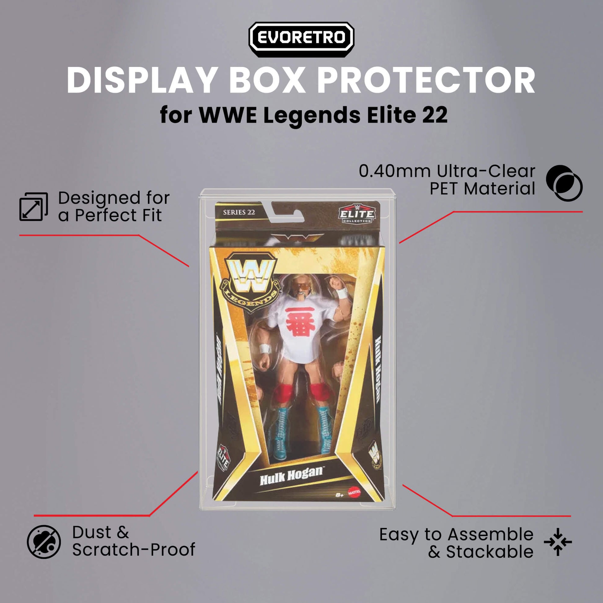 Mattel WWE Legends Series 22 EVORETRO PET Protectors (0.40 mm, 10-Pack) EVORETRO Canada Figurine Protectors  Squirtle Squad Card Shop.