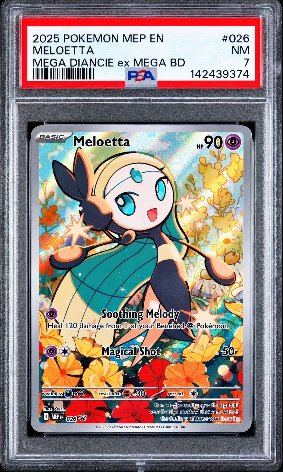 Meloetta 026 Mega Evolution Promo PSA 7 cert 142439374