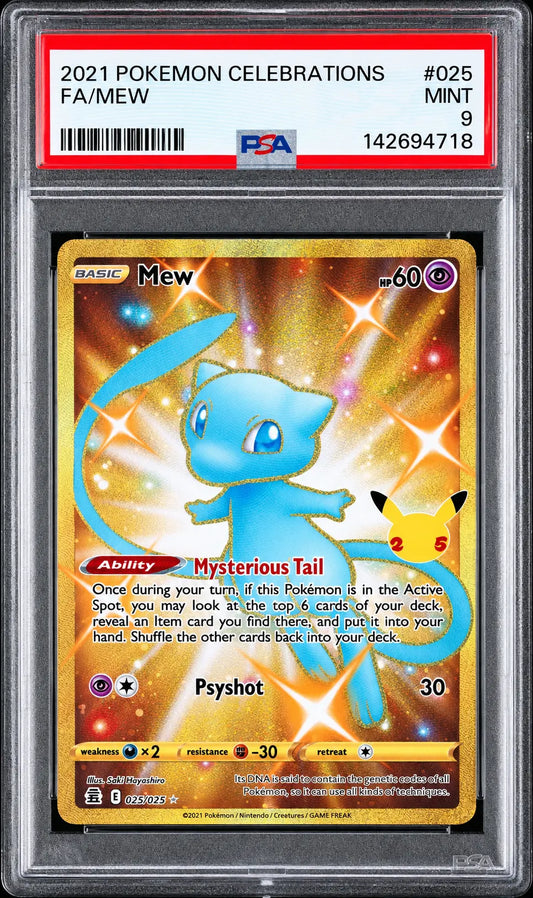 Mew 025/025 Celebrations PSA 9 cert 142694718