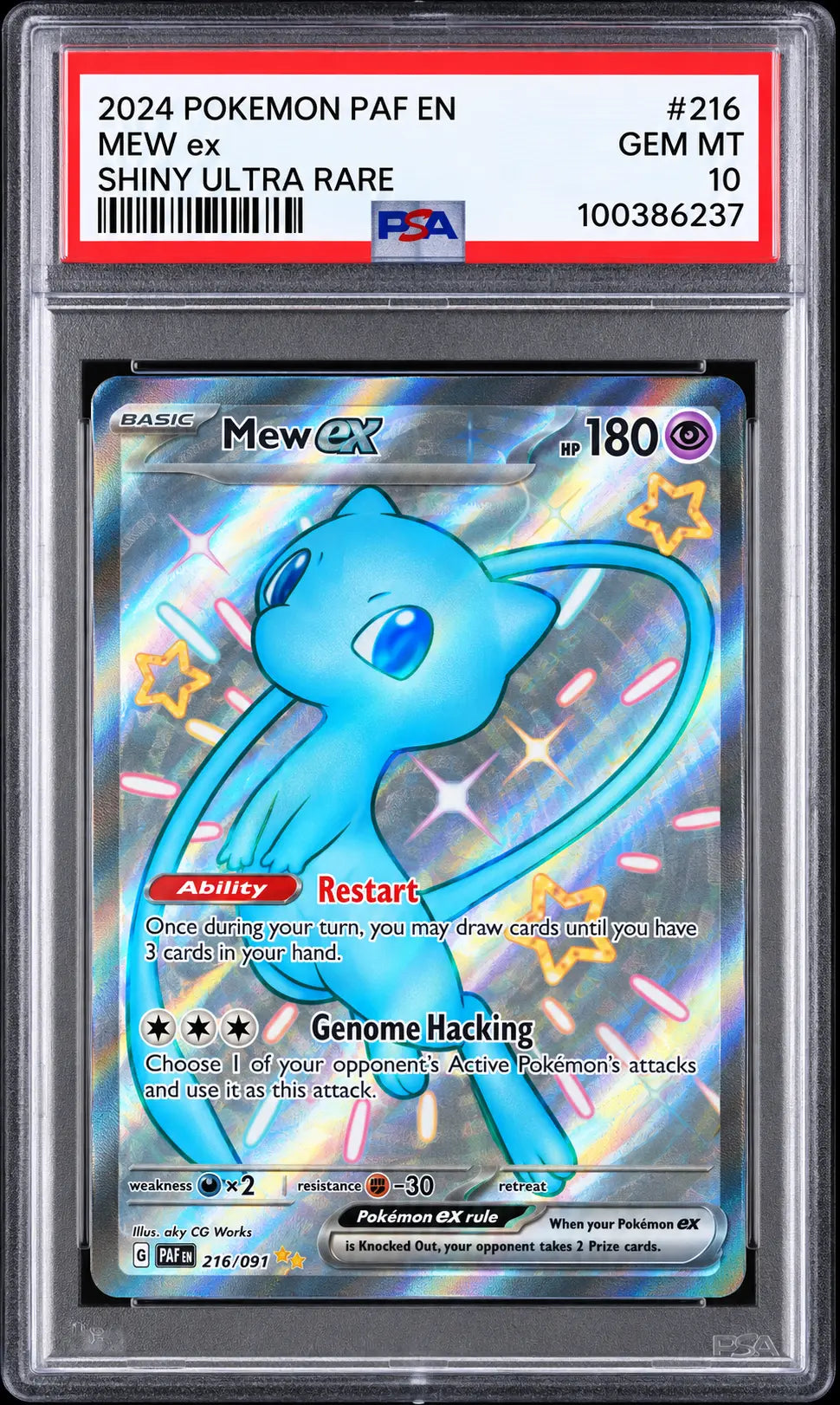 Mew ex 216/091 Paldean Fates PSA 10 cert 100386237