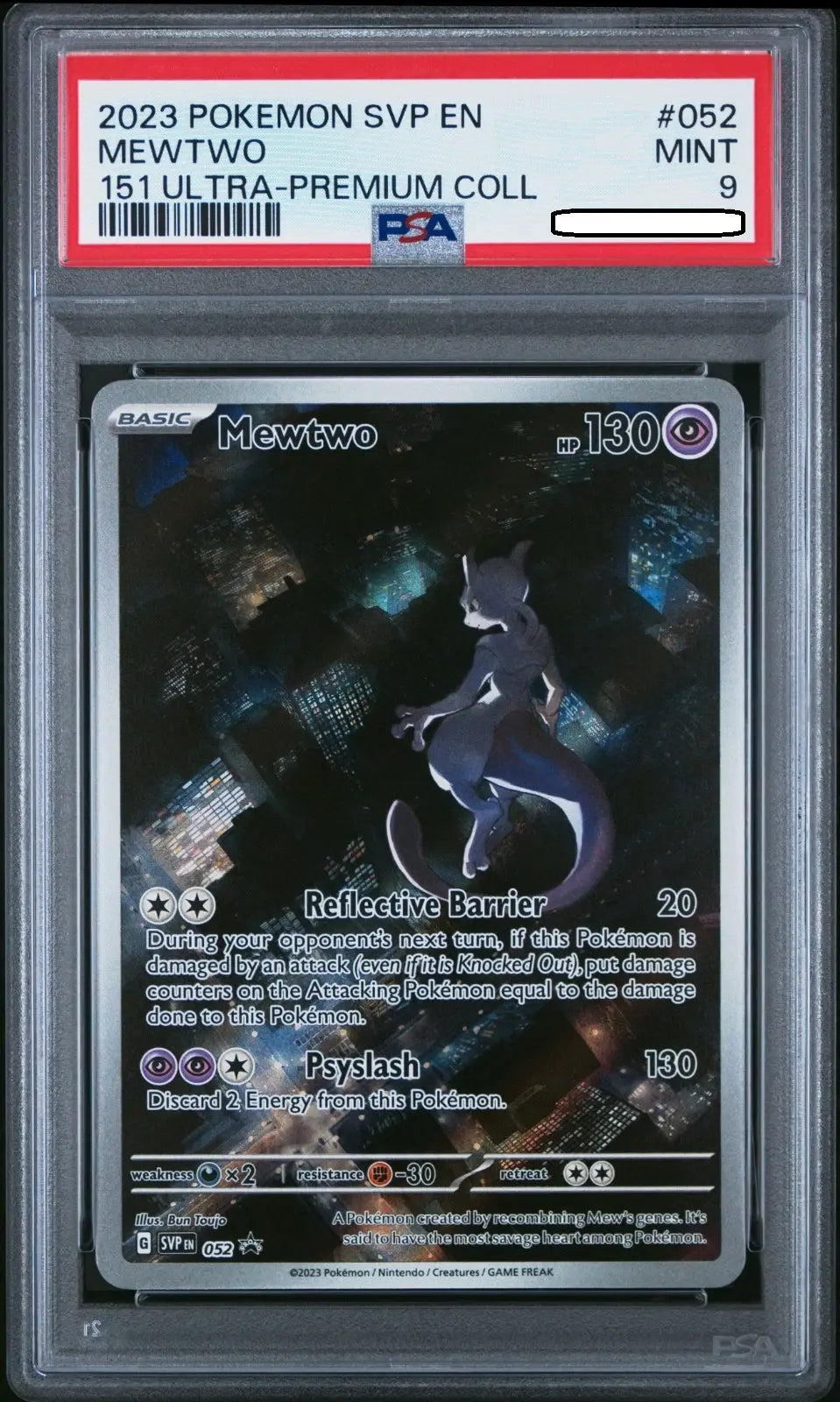 Pokémon TCG – Mewtwo 052 Black Star Promo – Pokémon 151 – PSA 9 Mint