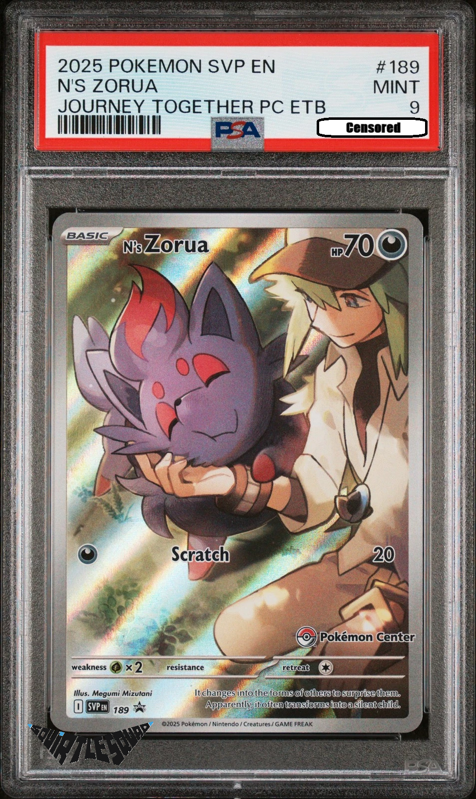 Pokémon TCG – N’s Zorua #189 – Journey Together – Pokémon Center ETB Promo – PSA 9 Mint