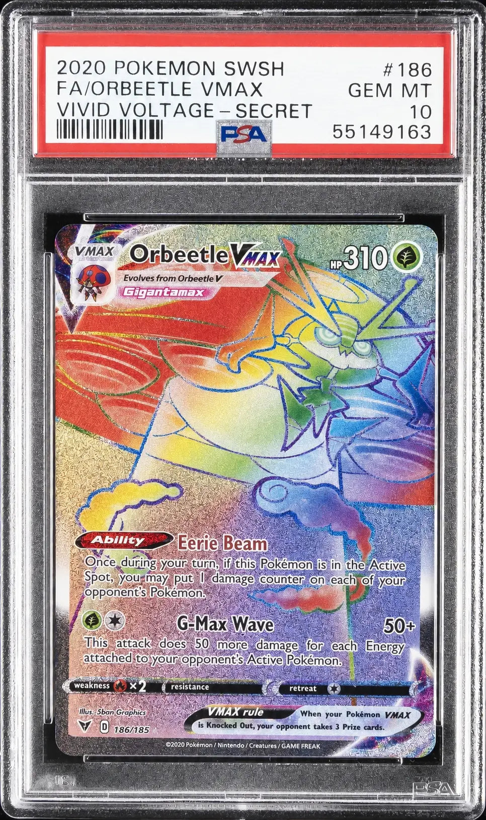 Orbeetle VMAX 186/185 Vivid Voltage PSA 10 cert 55149163