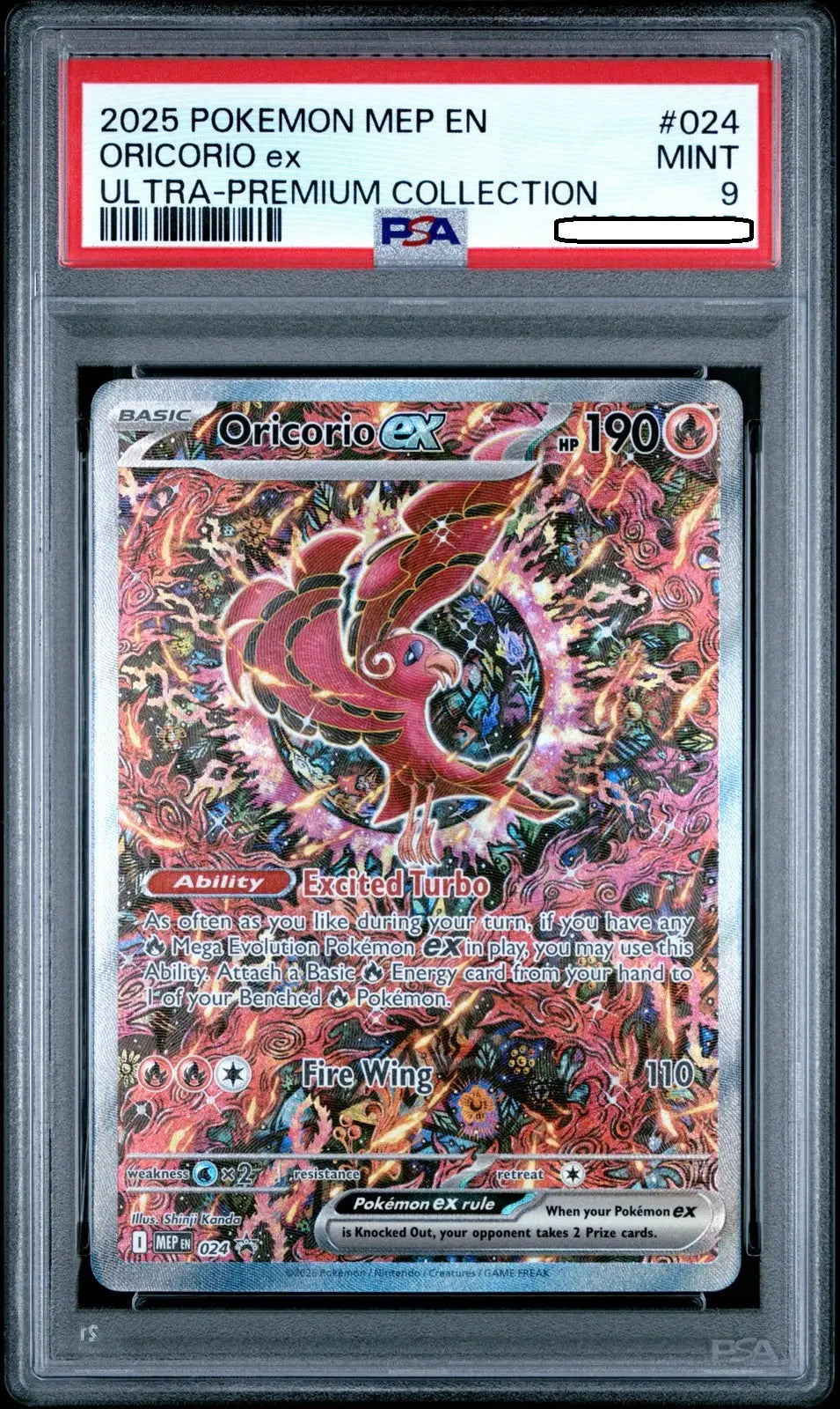 Pokémon TCG – Oricorio ex 111 Special Art Rare – Japanese Inferno X – PSA 9 Mint
