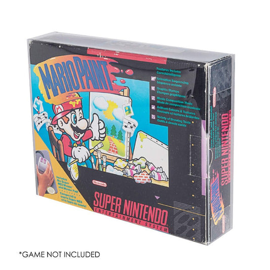 Nintendo SNES Mario Paint Big Box EVORETRO PET Protectors - Pack of 1 EVORETRO Canada Video Game Protectors  Squirtle Squad Card Shop.