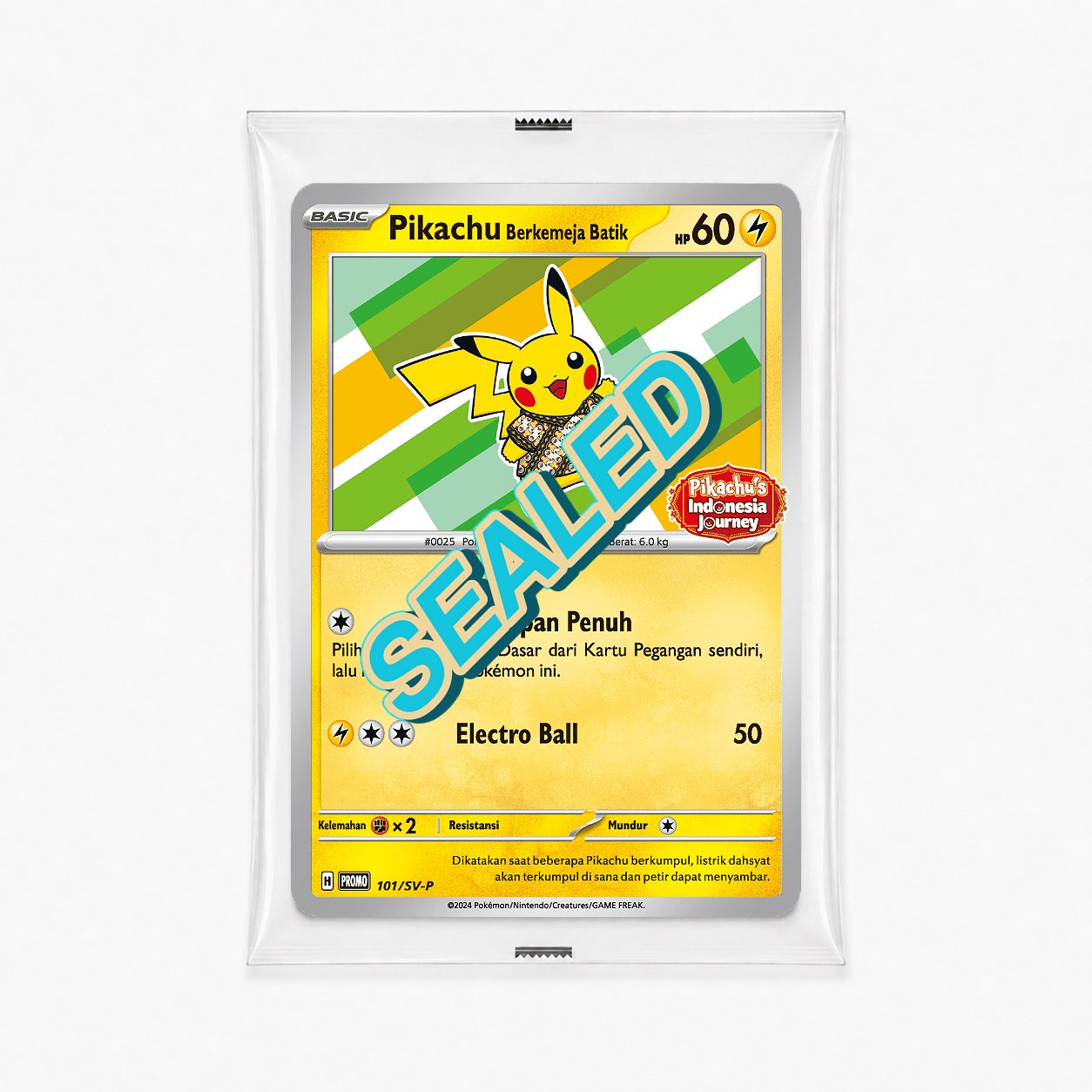 Pikachu 101/SV-P Indonesian Pikachu and Poke Ball Batik sealed promo