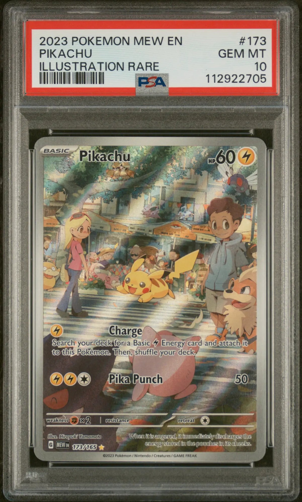 Pikachu 173/165 Scarlet & Violet 151 PSA 10 cert 112922705
