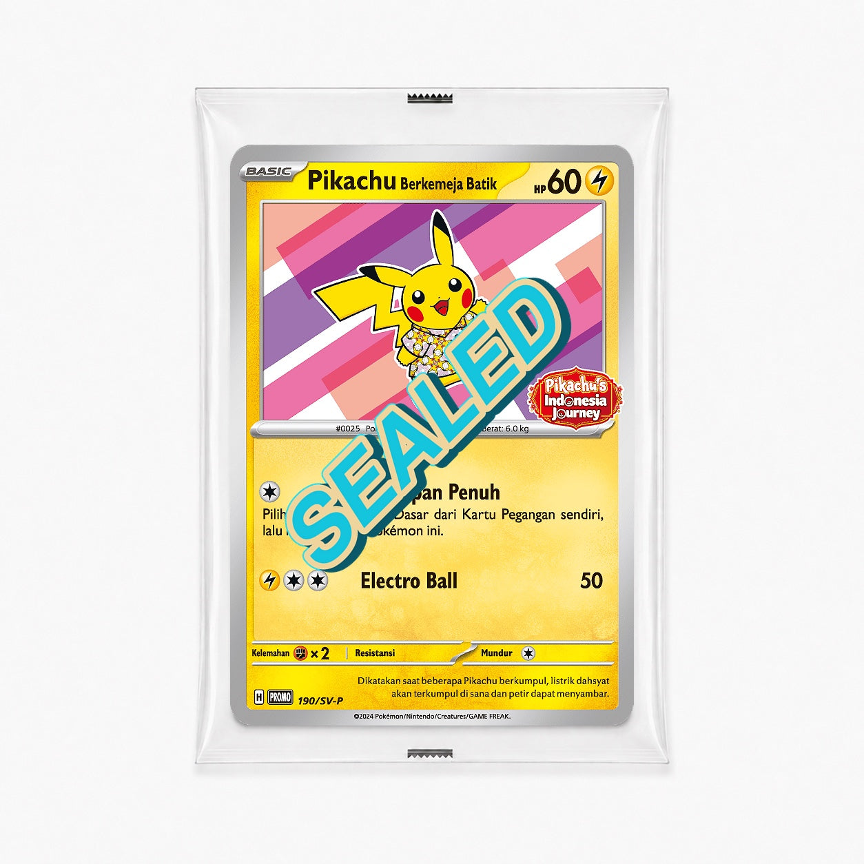 Pikachu 190/SV-P Indonesian Pikachu and Flowers Batik sealed promo