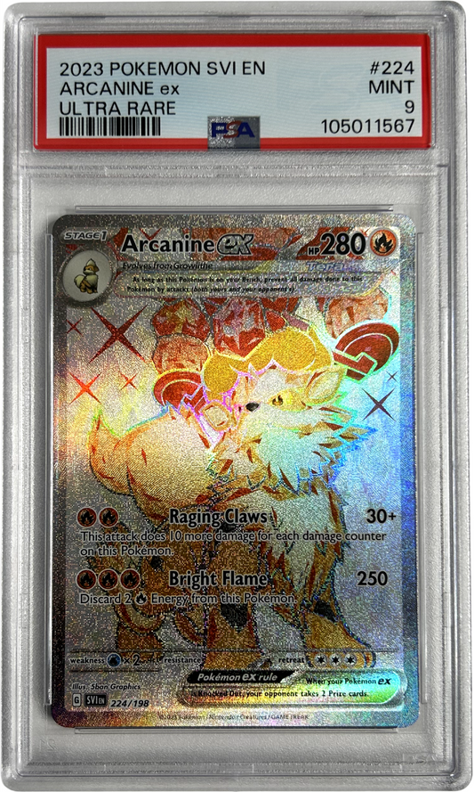 Pokemon - Scarlet & Violet - Arcanine Ex 224/198 - PSA 9