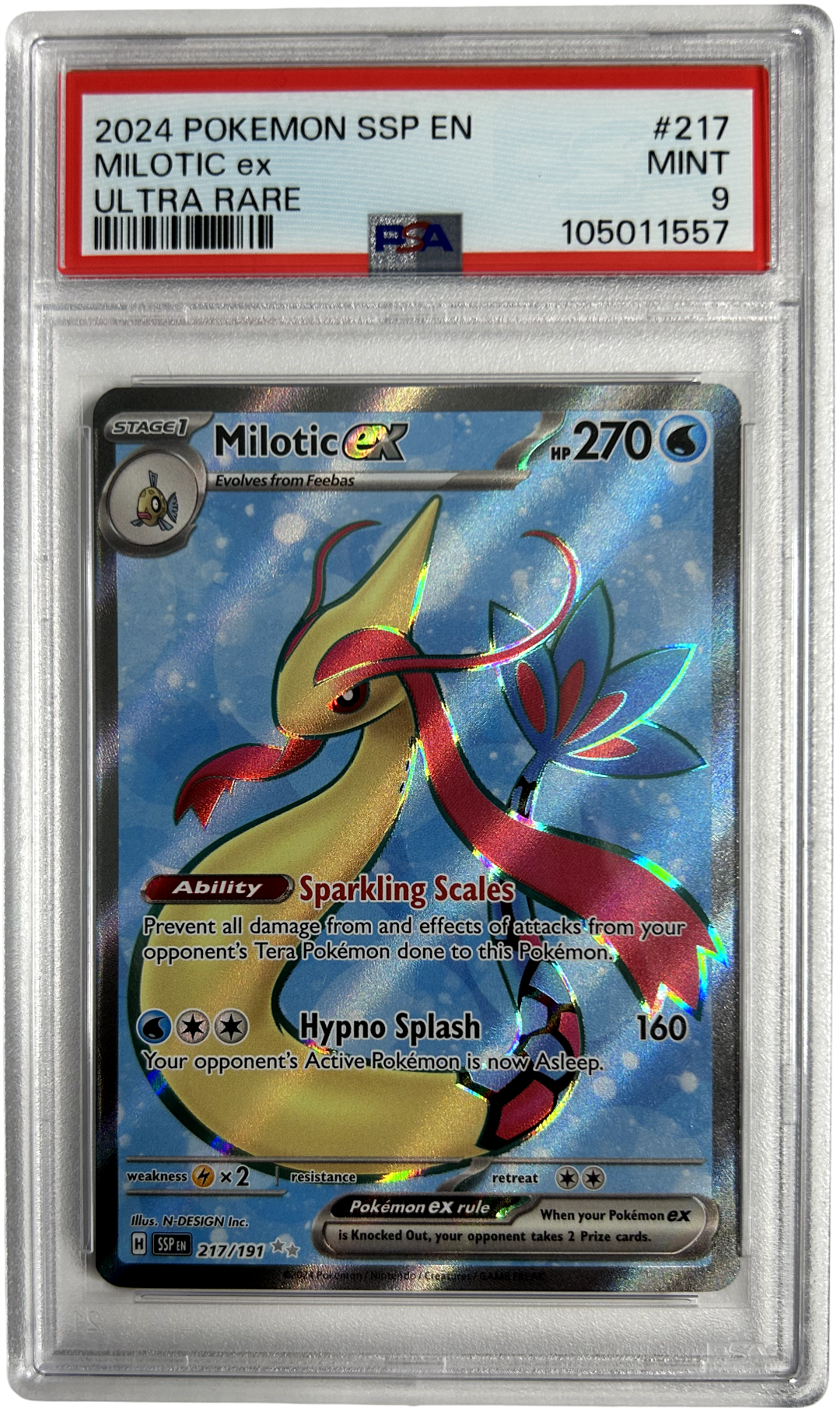 Pokemon - Surging Sparks - Milotic EX 217/191 - PSA 9