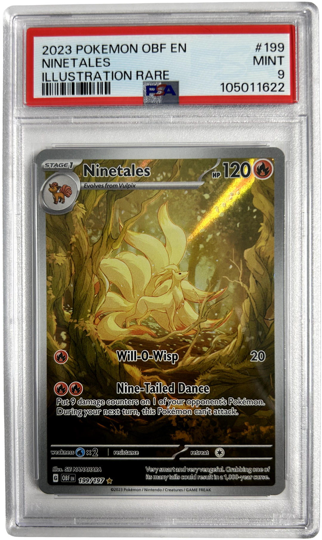 Pokemon - Obsidian Flames - Ninetales 199/197 - PSA 9