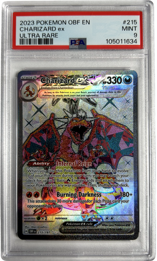 Pokemon - Obsidian Flames - Charizard EX 215/197 PSA 9