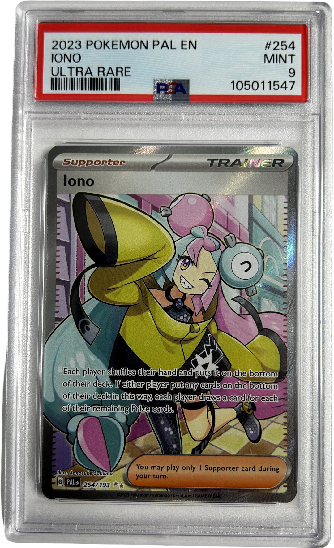 Pokemon - Paldea Evolved - Iono 254/193 - PSA 9