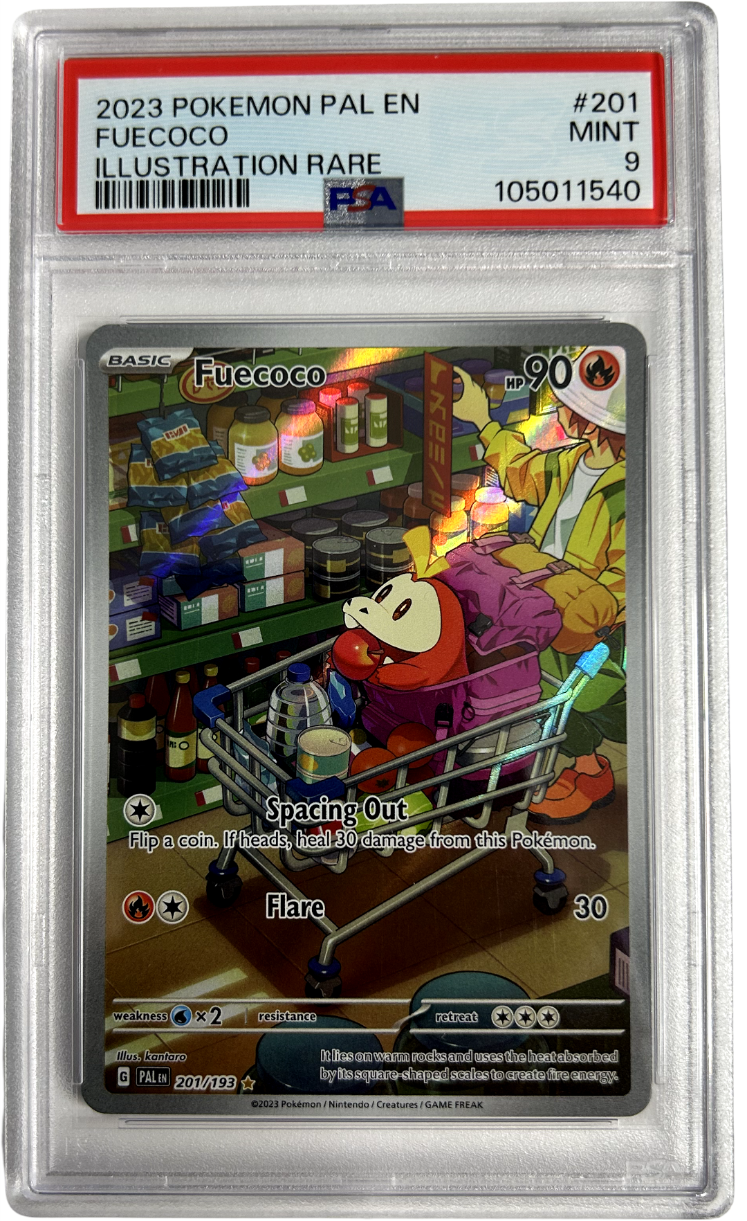 Pokemon - Paldea Evolved - Fuecoco 201 - PSA 9