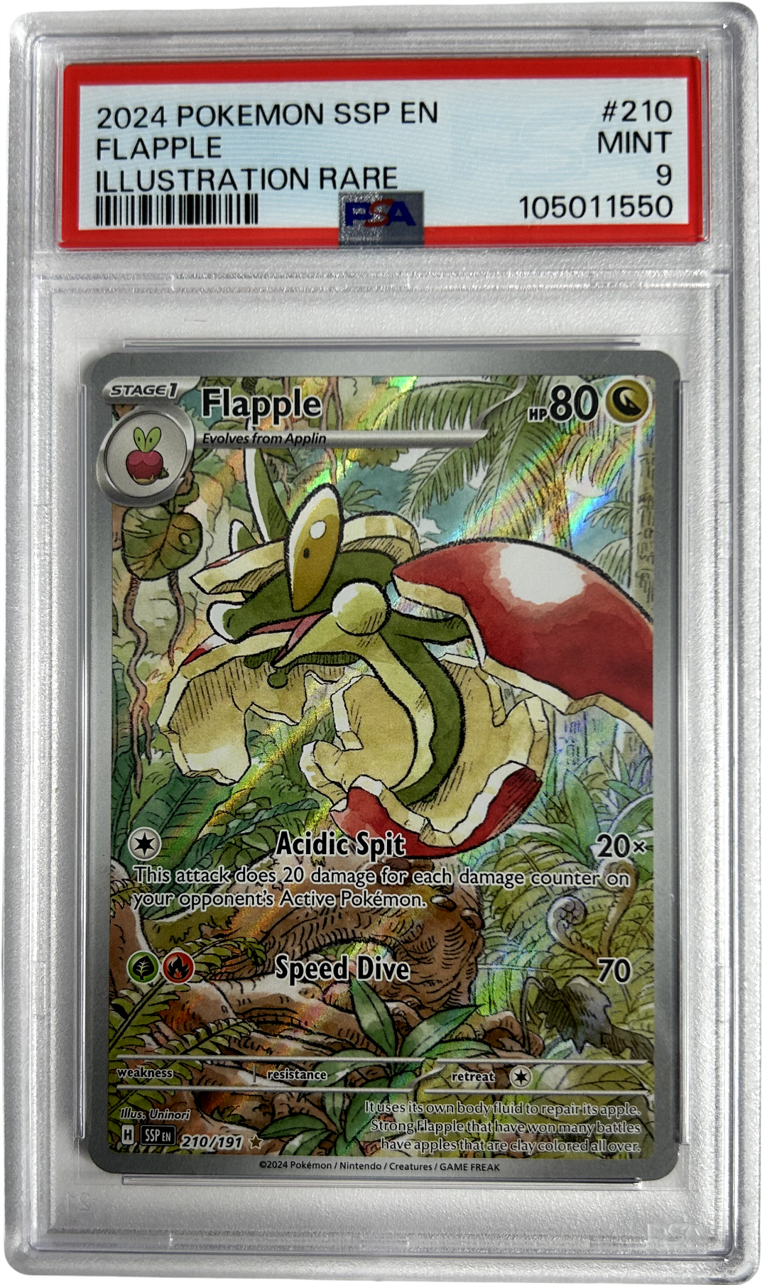Pokemon - Surging Sparks - Flapple 210/191 - PSA 9
