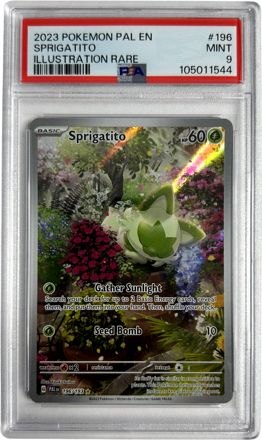 Pokemon - Paldea Evolved - Sprigatito 196 - PSA 9