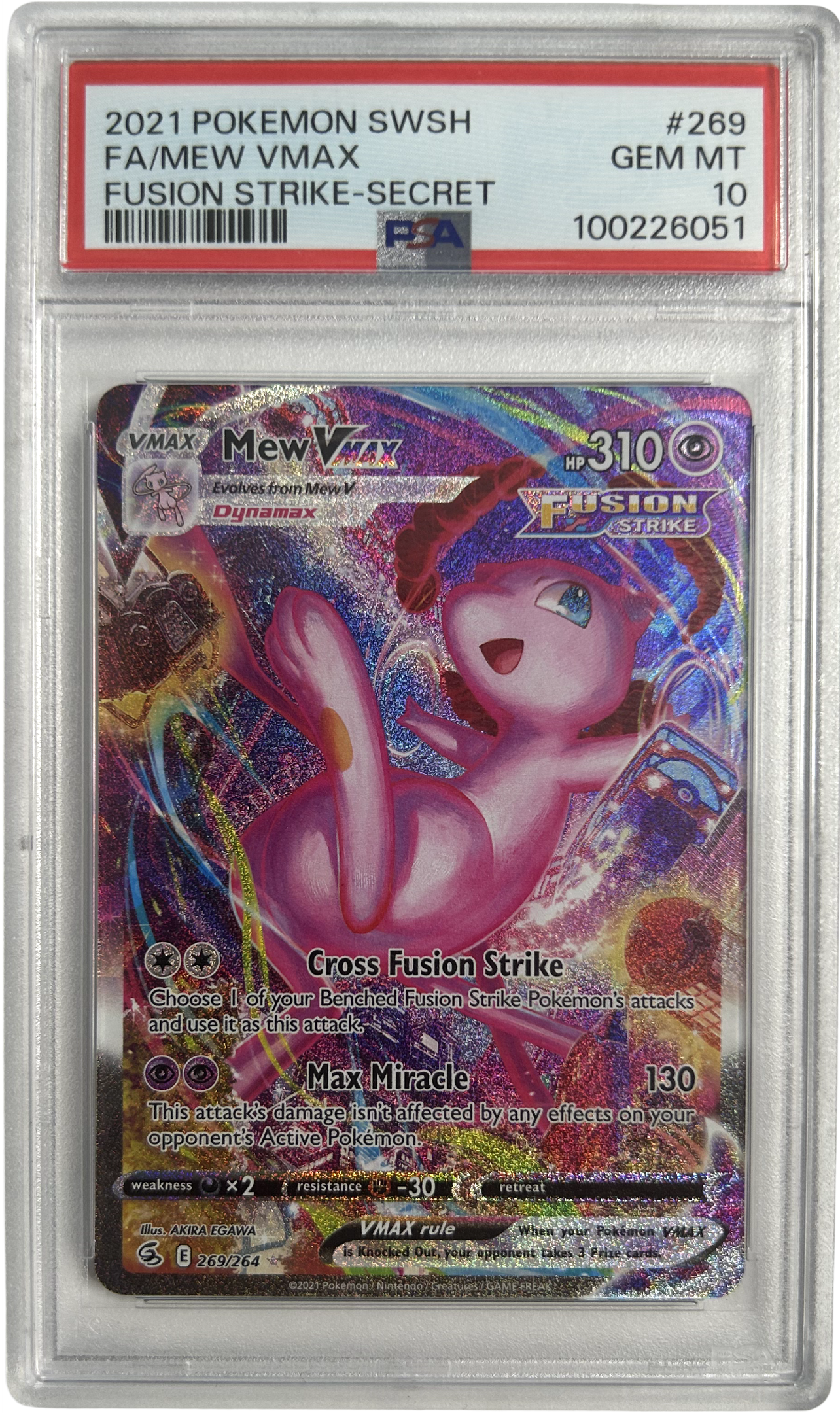 Pokemon - Fusion Strikes - Mew Vmax 269/264 - PSA 10