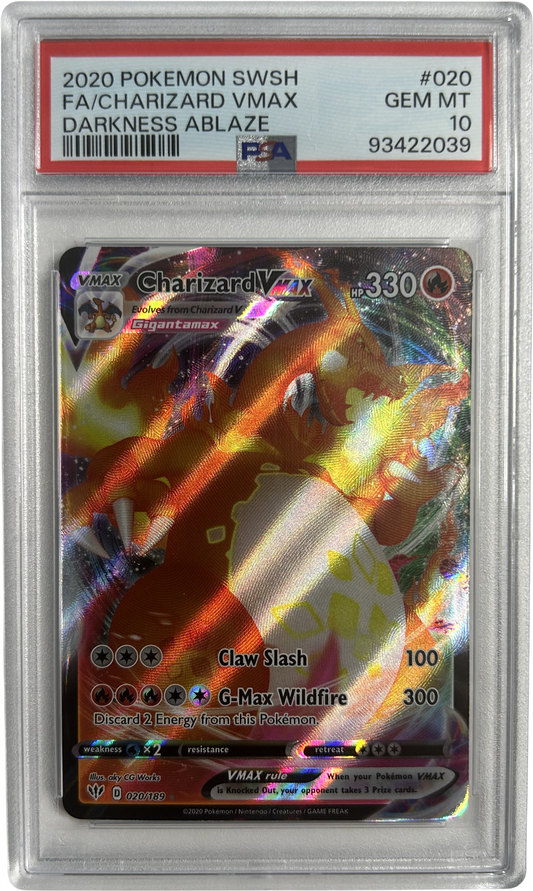 Pokemon - Darkness Ablaze - Charizard Vmax 020/189 - PSA 10
