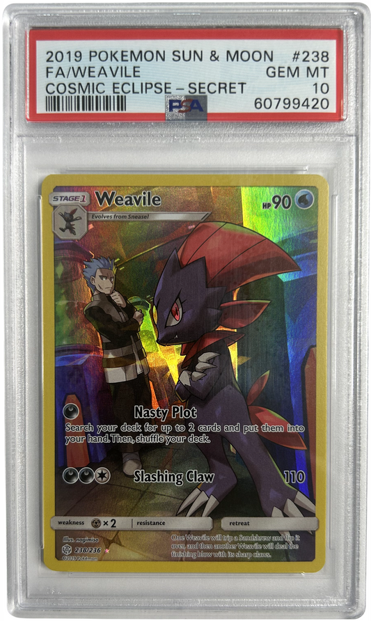 Pokemon - Cosmic Eclipes - Weavile 238/236 - PSA 10