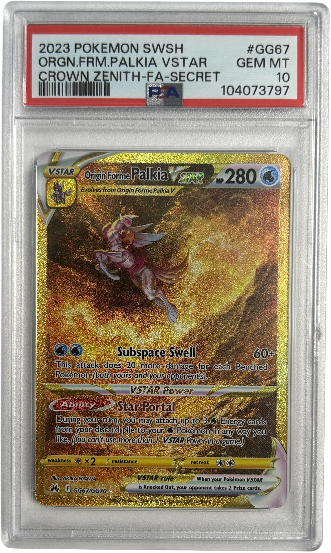 Pokemon - Crown Zenith - Palkia Vstar GG67/GG70 - PSA 10