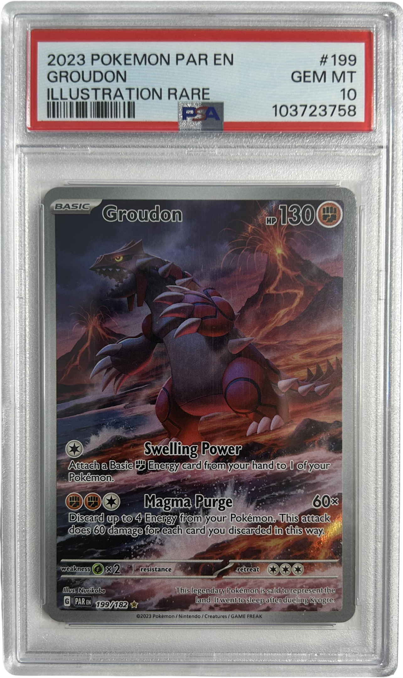 Pokemon - Paradox Rift - Groudon 199/182 - PSA 10