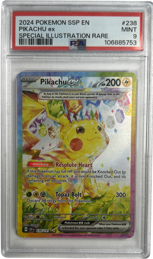 Pokemon - Surging Sparks - Pikachu EX 238/191 - PSA 9