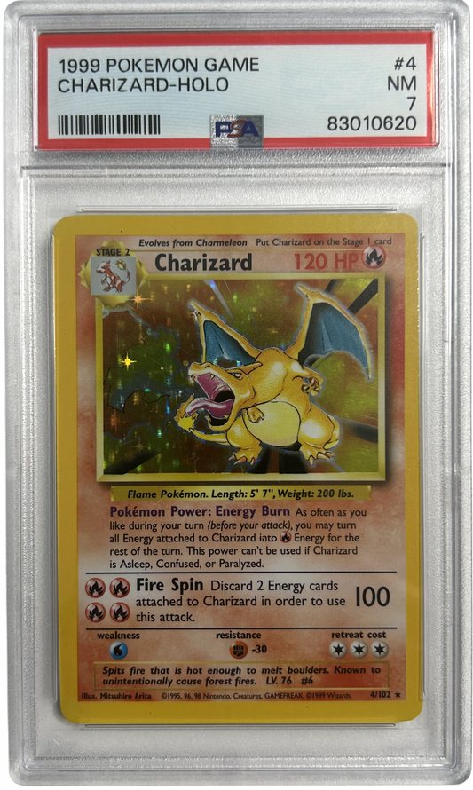 Pokemon - Base Set - Charizard 4/102 Holo - PSA 7