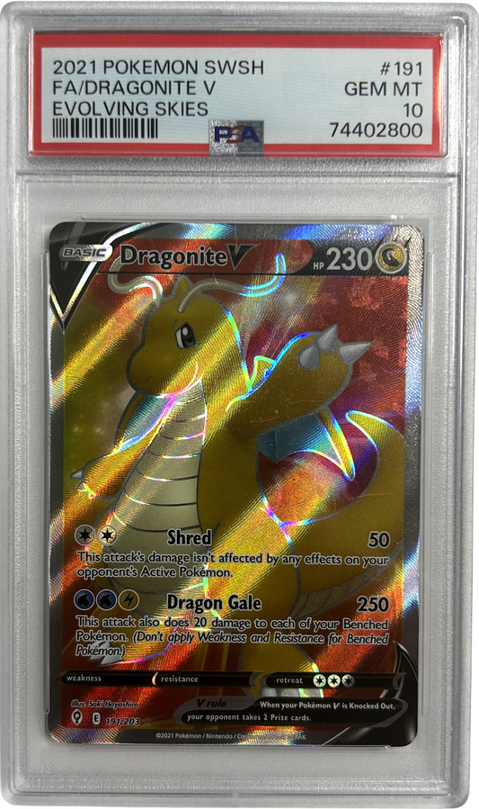 Pokemon - Evolving Skies - Dragonite V 191/203 - PSA 10