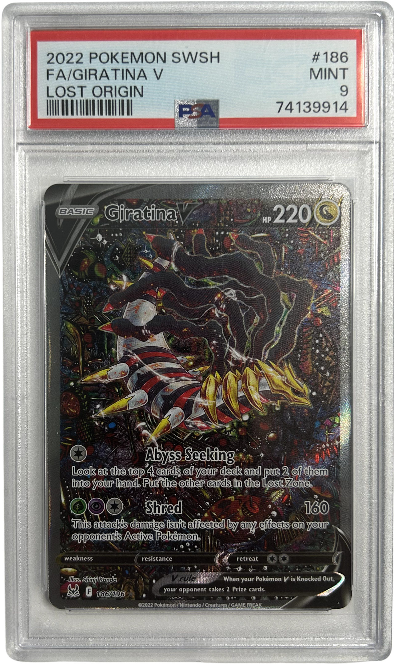Pokemon - Lost Origins - Giratina V 186/196 - PSA 9
