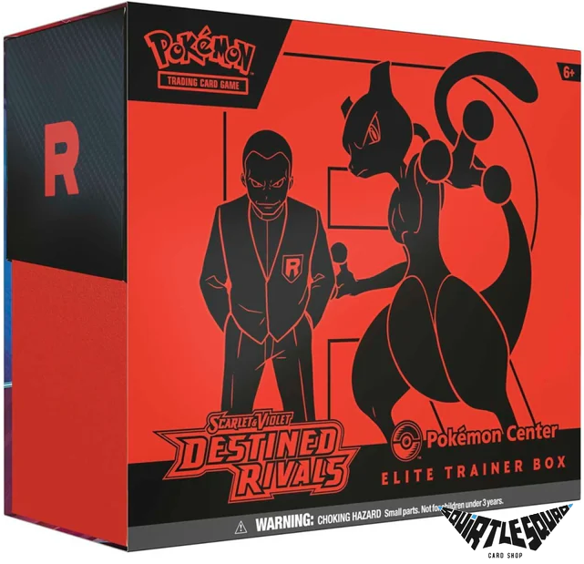 Pokémon TCG – Destined Rivals Pokémon Center Elite Trainer Box – Factory Sealed Squirtle Squad Card Shop.   Squirtle Squad Card Shop.
