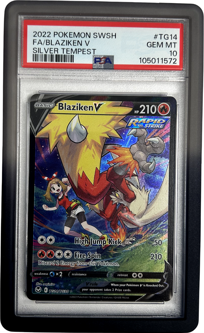 Pokemon - Silver Tempest - Blaziken V TG14/TG30 - PSA 10 - Midnight Bumper Guard
