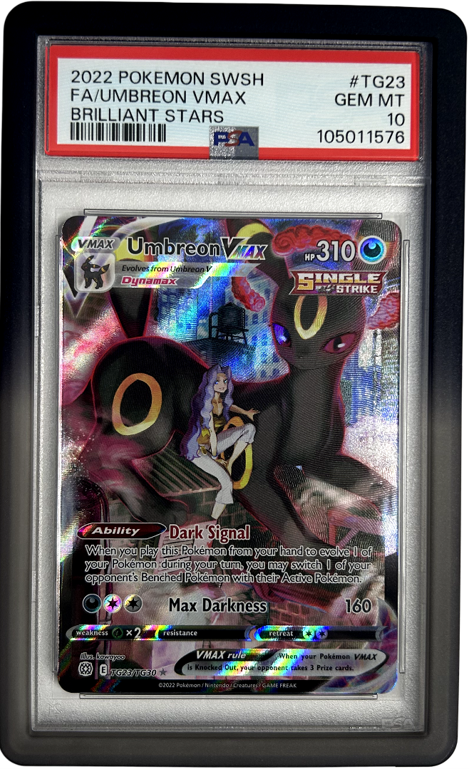 Pokemon - Brilliant Stars - Umbreon Vmax TG23/TG30 - PSA 10 - Midnight Bumper Guard