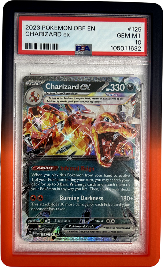 Pokemon - Obsidian Flames - Charizard Ex 125/197 - PSA 10 - Inferno Bumper Guard