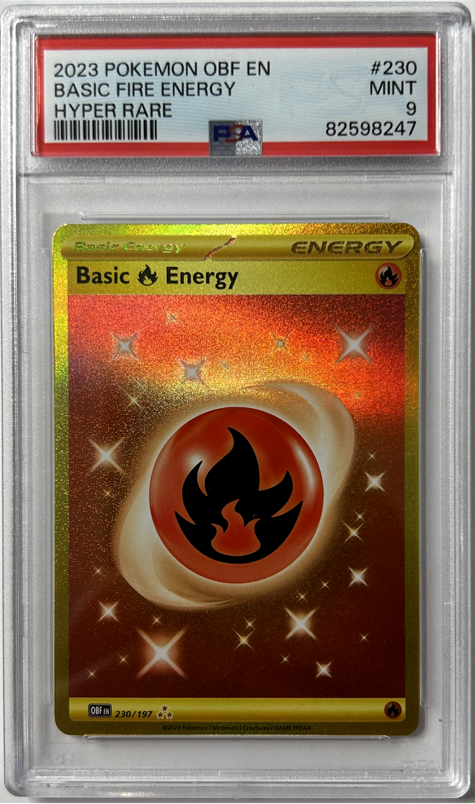 Pokemon - Obsidian Flames - Fire Energy 230/197 - PSA 9