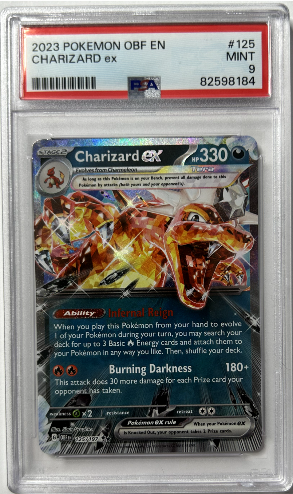 Pokemon - Obsidian Flames - Charizard Ex 125/197 - PSA 9