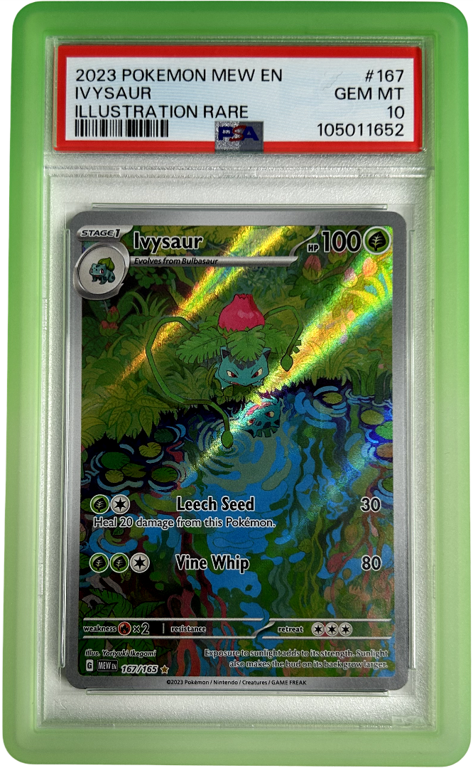 Pokemon - 151 - Ivysaur 167/165 Reverse Holo - PSA 10 - Verdant Bumper Guard