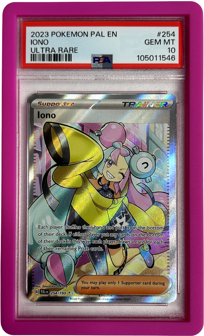 Pokemon - Paldea Evolved - Iono 254/193 - PSA 10 - Pink Bumper Guard