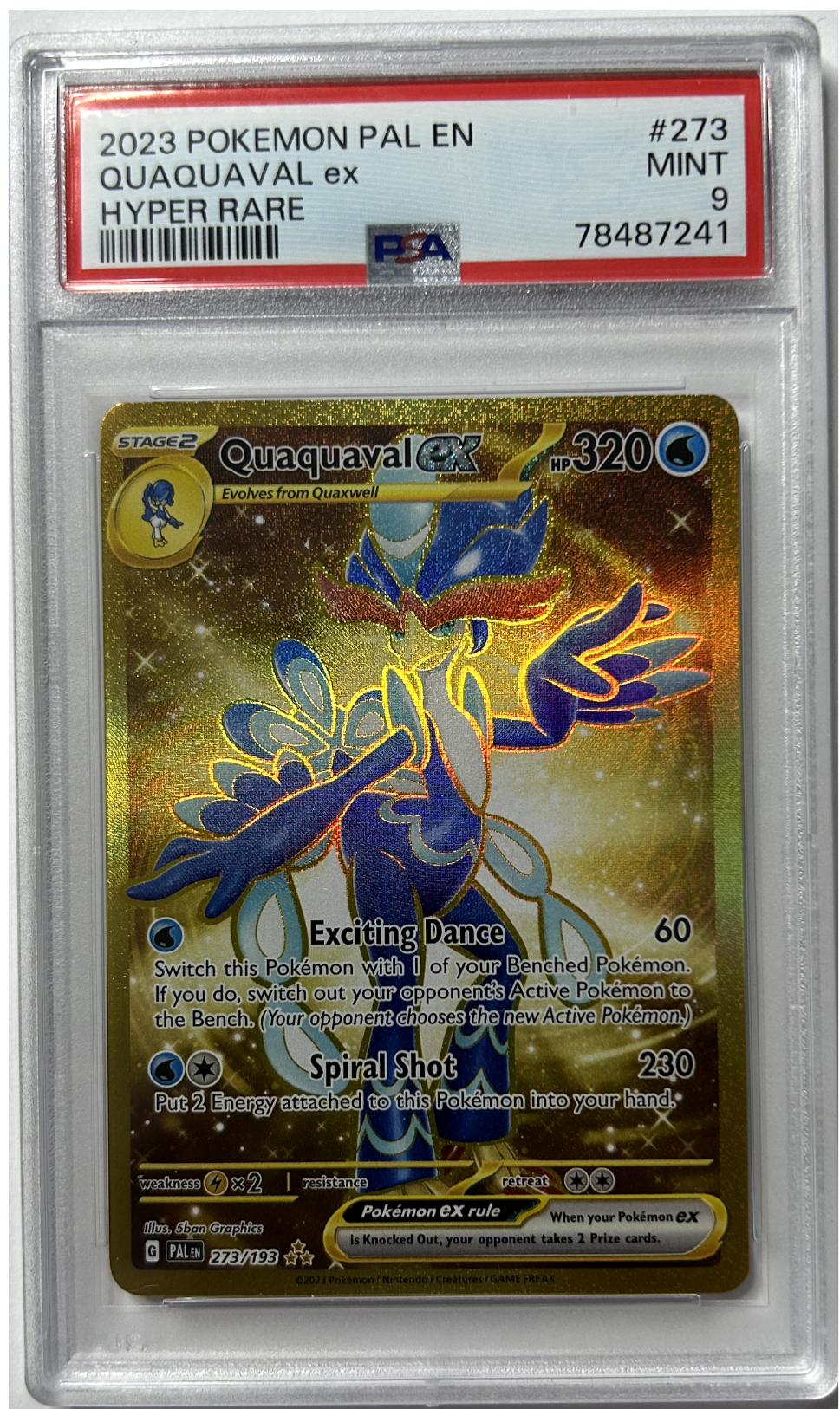 Pokemon - Paldea Evolved - Quaquaval Ex 273/193 - PSA 9