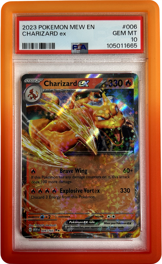 Pokemon - 151 - Charizard Ex 006/165 - PSA 10 - Blaze Bumper Guard