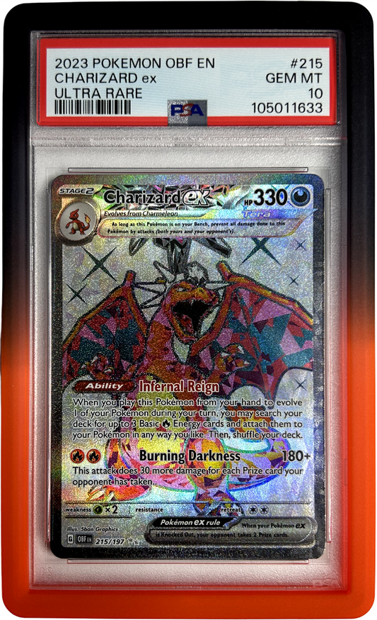 Pokemon - Obsidian Flames - Charizard Ex 215/197 - PSA 10 - Inferno Bumper Guard